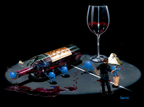 Nervous Grapes 2004 - Giclee on Canvas Limited Edition Print - Michael Godard