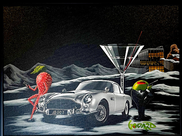 Bond 2021 39x25 - James Bond Original Painting by Michael Godard