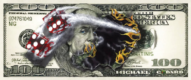 $100 Bill with Dice 2005 Limited Edition Print by Michael Godard