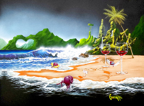 Corkscrew Island 2018 37x44 - Huge Original Painting - Michael Godard