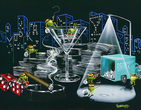 City Heist 2015 Embellished Giclee on Canvas  - Huge Limited Edition Print - Michael Godard