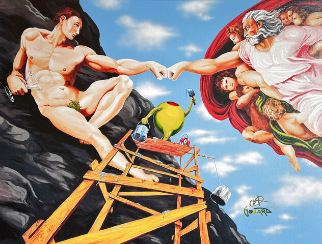 Michelangelo EA 2018 - Framed Embellished Giclee on Canvas by Michael Godard