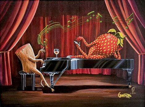 Clef Notes -  Framed Embellished Giclee on Canvas Limited Edition Print - Michael Godard