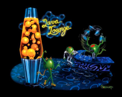 Lava Lounge (Olive) Mural Size Edition 2005 - Huge 40x50 Limited Edition Print - Michael Godard