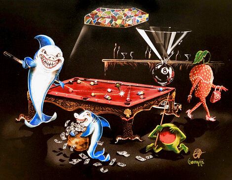 Pool Shark Bar Back AP 2015 - Embellished Giclee on Canvas - Huge Limited Edition Print - Michael Godard