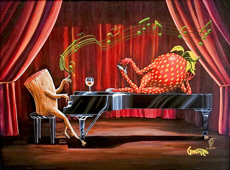 Clef Notes 2022 - Framed Embellished Giclee on Canvas Limited Edition Print - Michael Godard