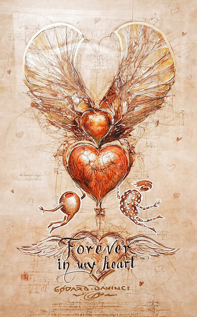 Forever in My Heart 2023 25x35 - Framed Mixed Media Original Painting - Michael Godard