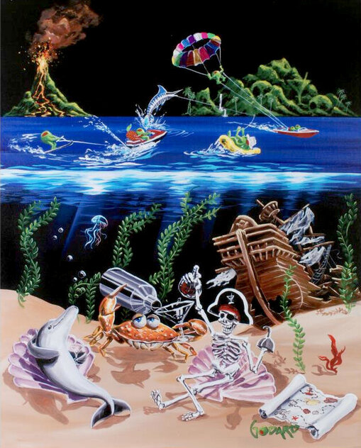 Sand Bar 2 2008 - Embellished Giclee on Canvas by Michael Godard