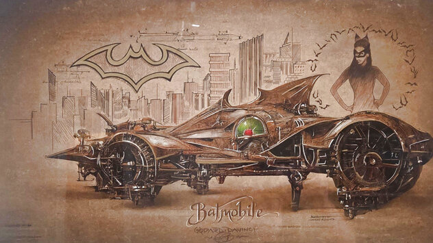 Batmobile 2023 26x36 - Framed Mixed Media Original Painting by Michael Godard