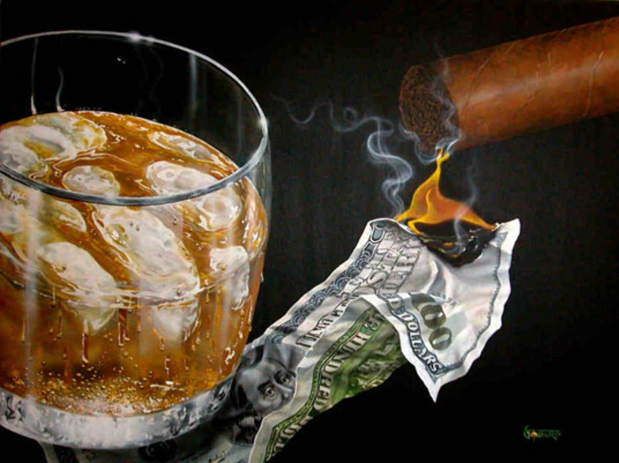 Money to Burn 1994 Limited Edition Print by Michael Godard Money to Burn 1994 Limited Edition Print by Michael Godard