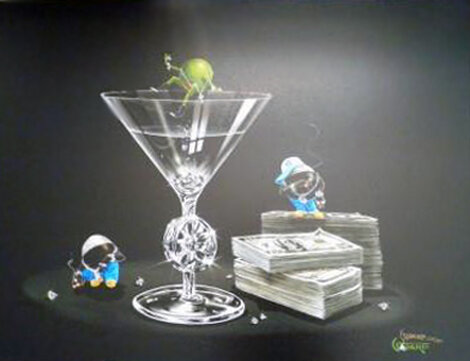 Gangsta Martini 2004 - Embellished Giclee on Canvas Limited Edition Print - Michael Godard