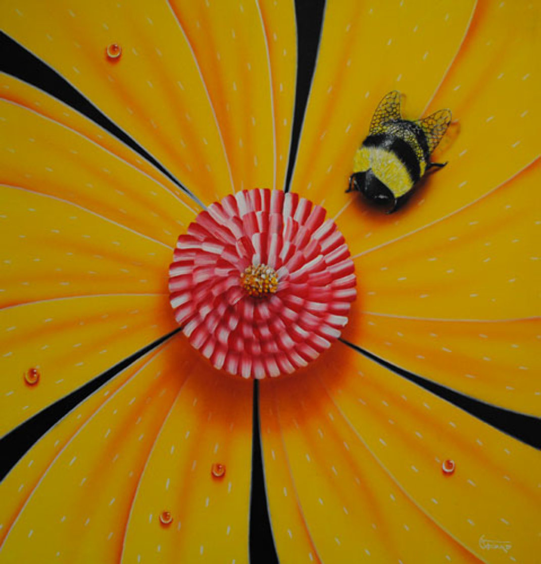 Flower and Bug Series, Set of 4 Artworks 2002 Original Painting by Michael Godard Flower and Bug Series, Set of 4 Artworks 2002 Original Painting by Michael Godard