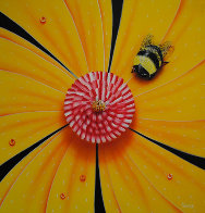 Flower and Bug Series, Set of 4 Artworks 2002 Original Painting by Michael Godard - 0 Flower and Bug Series, Set of 4 Artworks 2002 Original Painting by Michael Godard - 0