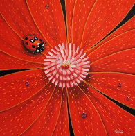 Flower and Bug Series, Set of 4 Artworks 2002 Original Painting by Michael Godard - 2 Flower and Bug Series, Set of 4 Artworks 2002 Original Painting by Michael Godard - 2