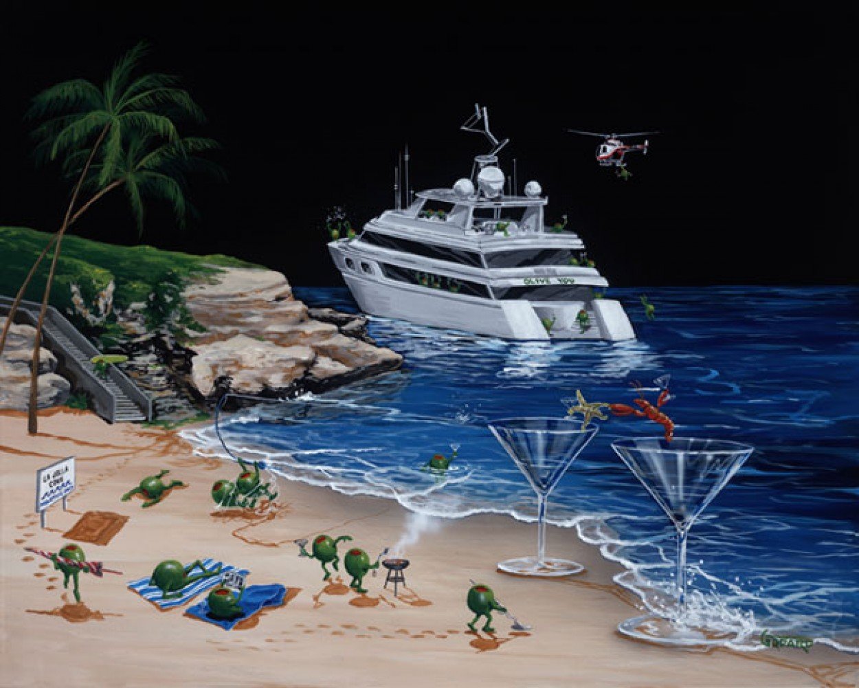 Martini Cove Limited Edition Print by Michael Godard Martini Cove Limited Edition Print by Michael Godard
