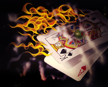 Burning Black Jack Limited Edition Print - Michael Godard Burning Black Jack Limited Edition Print - Michael Godard