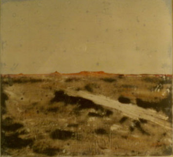 Red Desert 1978 20x21 Original Painting - Joseph Goldberg Red Desert 1978 20x21 Original Painting - Joseph Goldberg