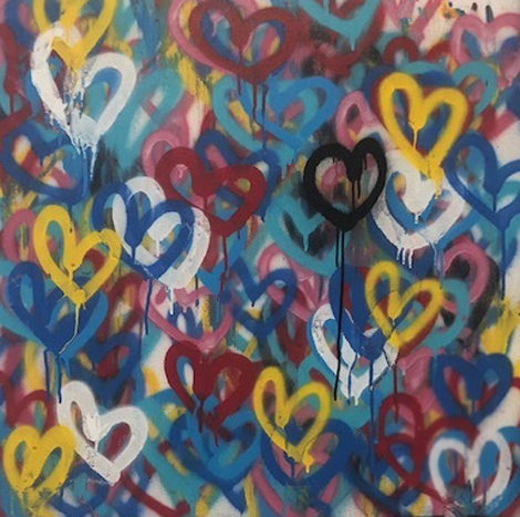 Bleeding Hearts 2014 30x30 Original Painting - James Goldcrown