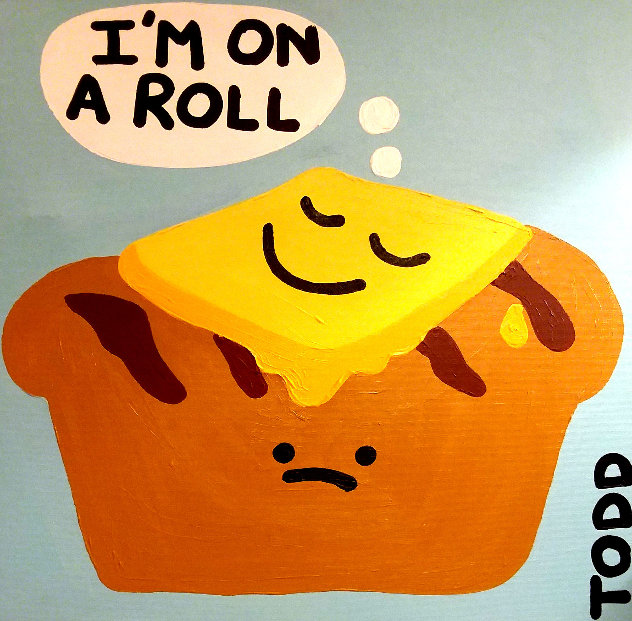 I'm on a Roll 1980 24x24 Original Painting by Todd Goldman