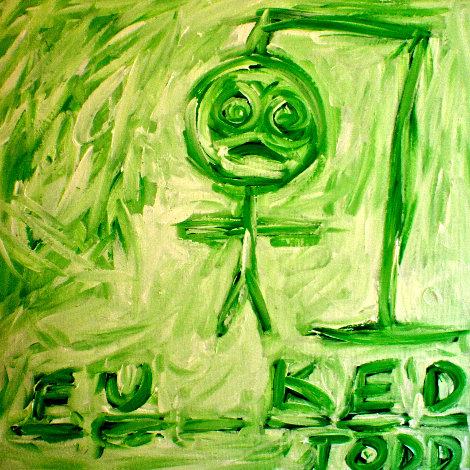 Fucked 2008 36x36 Original Painting - Todd Goldman