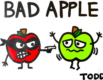 Bad Apple 24x30 Original Painting - Todd Goldman Bad Apple 24x30 Original Painting - Todd Goldman