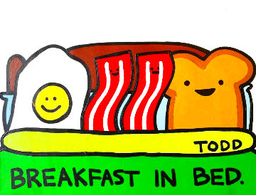Breakfast in Bed 25x30 Original Painting - Todd Goldman Breakfast in Bed 25x30 Original Painting - Todd Goldman