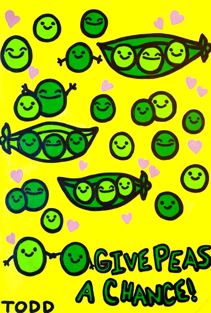 Give Peas a Chance 36x24 Original Painting by Todd Goldman