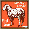 Sheep First Love 2008 34x34 Original Painting by Todd Goldman - 2