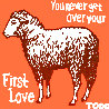 Sheep First Love 2008 34x34 Original Painting by Todd Goldman - 3