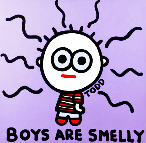 Boys are Smelly 48x48 - Huge Original Painting - Todd Goldman