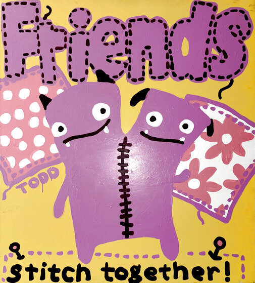 Friends Stitch Together 2007 Oil on Canvas by Todd Goldman - For Sale ...