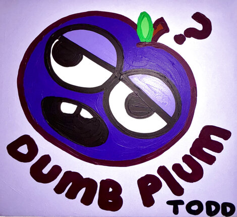 Dumb Plum 2007 24x24 Acrylic on Canvas Original Painting - Todd Goldman