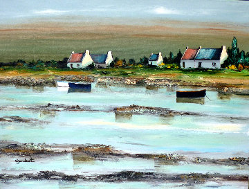 Cote Bretonne Dans Le Golfe De Morbihan 2000 18x24 Original Painting - Lucien Gondret Cote Bretonne Dans Le Golfe De Morbihan 2000 18x24 Original Painting - Lucien Gondret