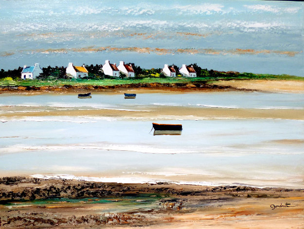 Ciel Moutonneux a Plouharnel 2000 18x24 by Lucien Gondret
