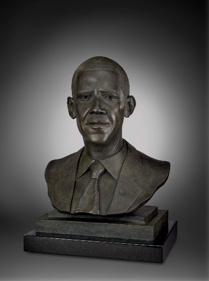 Barack Obama Bronze Sculpture 2012 21 in  by Matthew  Gonzales