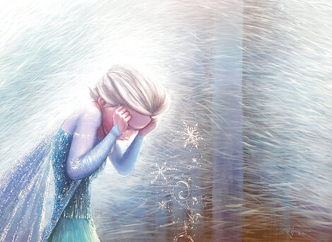 Frozen: Cold Storm 2014 38x48 - Huge - Disney Original Painting - Rodel Gonzalez