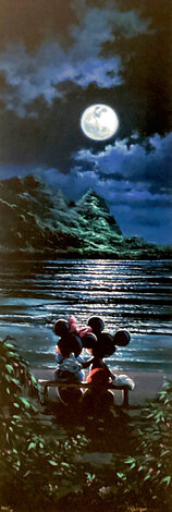 Moonlit Romance PP 2013 Embellished Giclee on Canvas - Huge - Disney Limited Edition Print - Rodel Gonzalez