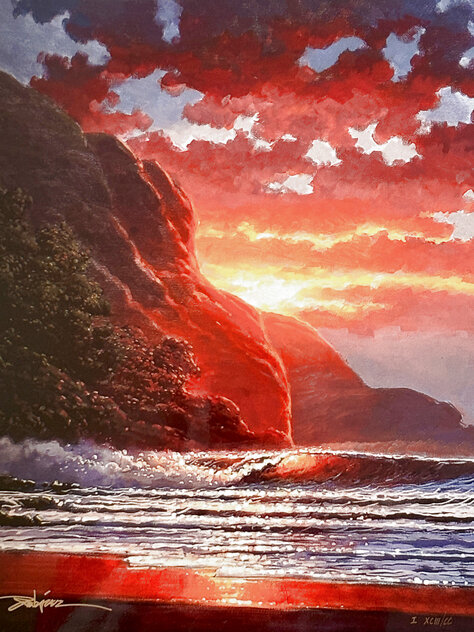 Sunset Tide 2023 - Caldograph on Wood Limited Edition Print by Rodel Gonzalez