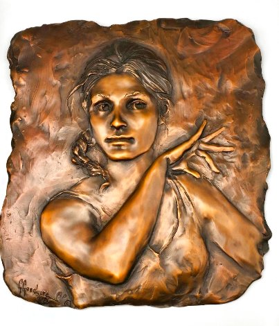 Christina Bronze Plaque AP 1995 10x9 Sculpture - Glenna Goodacre