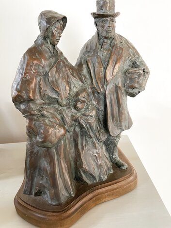 Departure From Dublin -  Bronze Sculpture 2004 - 19 in - Ireland (Immigration) Sculpture - Glenna Goodacre