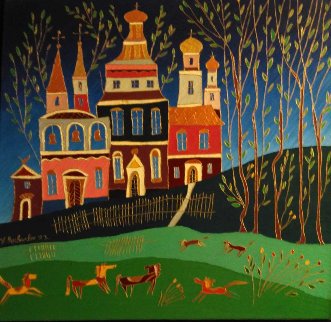 Autumn in St. Petersburg 1992 35x24 Original Painting - Yuri Gorbachev Autumn in St. Petersburg 1992 35x24 Original Painting - Yuri Gorbachev