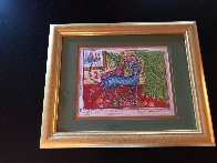 Of a Cat 1996 12x15 Embellished Works on Paper (not prints) by Yuri Gorbachev - 1 Of a Cat 1996 12x15 Embellished Works on Paper (not prints) by Yuri Gorbachev - 1
