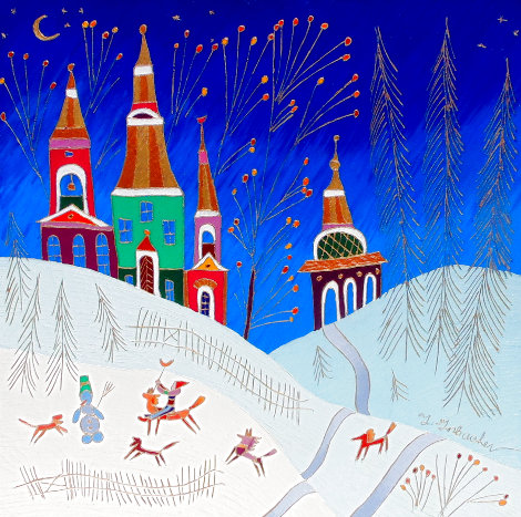 Moonlight Cathedrals 32x32 - Russia Original Painting - Yuri Gorbachev