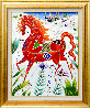 Red Horse in Winter Original Painting by Yuri Gorbachev - 1