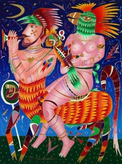 Bird Woman on Centaur 1995 40x30 Original Painting - Yuri Gorbachev Bird Woman on Centaur 1995 40x30 Original Painting - Yuri Gorbachev