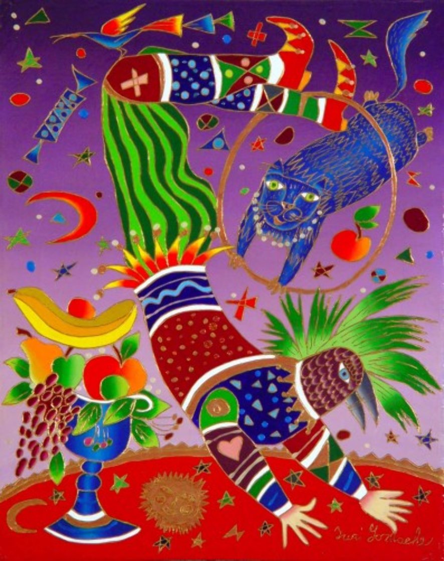Jester And Cat 1999 22x18 Original Painting by Yuri Gorbachev Jester And Cat 1999 22x18 Original Painting by Yuri Gorbachev