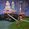 Village Scene 1992 26x26 Original Painting by Yuri Gorbachev - 0