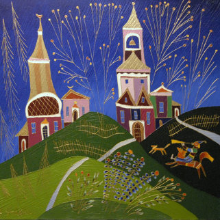 Landscape, # 452 1996 32x32 Original Painting - Yuri Gorbachev Landscape, # 452 1996 32x32 Original Painting - Yuri Gorbachev