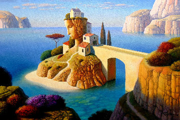 Yellow Bridge Island 2018 20x30 Original Painting - Evgeni Gordiets Yellow Bridge Island 2018 20x30 Original Painting - Evgeni Gordiets