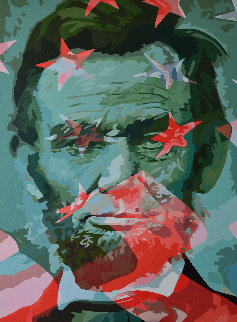 Anathema Painting 5, Lincoln And the American Flag 2017 60x43 Original Painting - Gordon Carter Anathema Painting 5, Lincoln And the American Flag 2017 60x43 Original Painting - Gordon Carter
